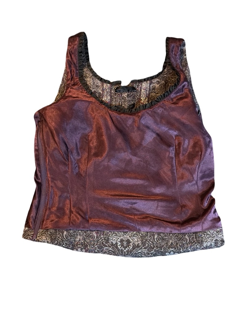 Floral Vintage, Cottagecore, structured, tapestry/medievil, brocade corset top S - Picture 8 of 9